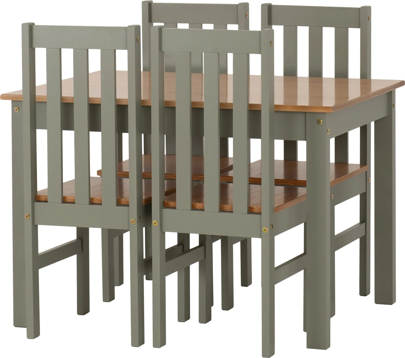 Ludlow Green/Oak Dining Set with 4 Chairs - Image 2