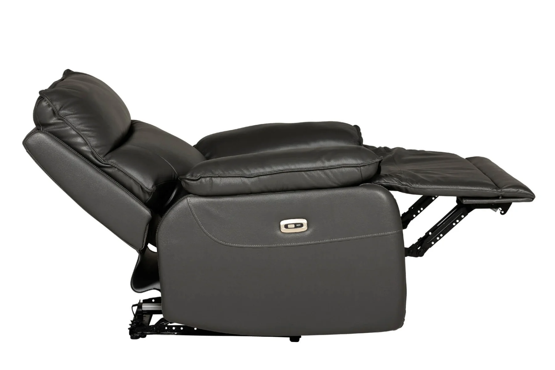 Lugo 1 Seater Electric Recliner – Grey Leather with USB Charging - Image 2