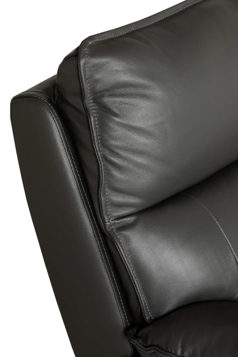 Lugo 2 Seater Electric Recliner – Dark Grey Leather with USB Ports - Image 8