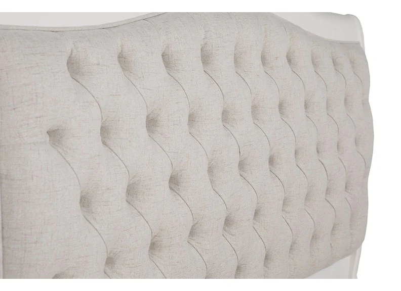 Mabel Bone Bed Frame – Curved Linen-Effect Headboard 4ft6 - Image 7