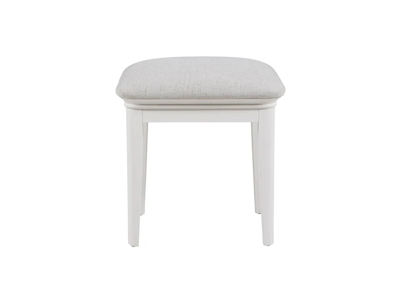 Mabel Bone Dressing Table Stool – Curved Design with Linen Seat - Image 4