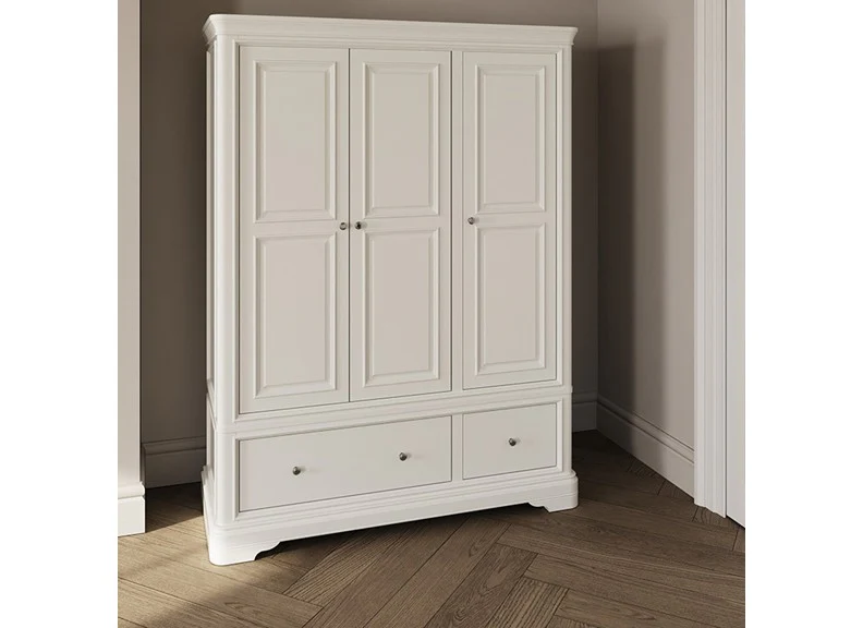 Mabel Bone Three Door Wardrobe