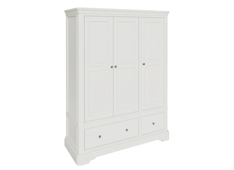 Mabel Bone Three Door Wardrobe - Image 3