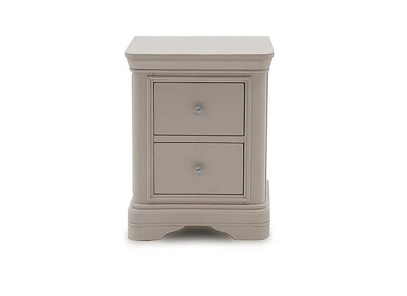 Mabel Taupe Two Drawer Bedside Table (PRE-ORDER FOR JUNE) - Image 3