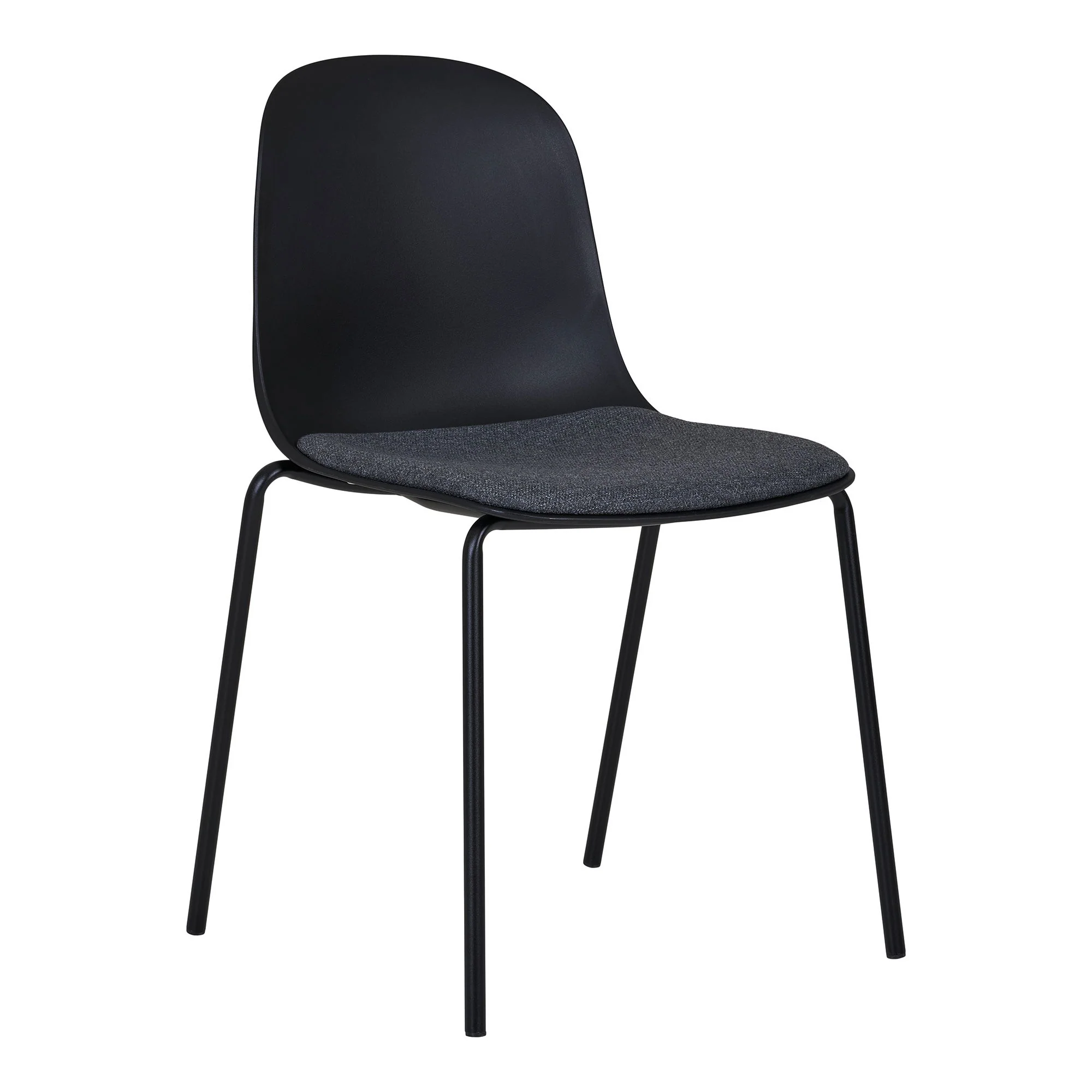 Madalena Dining Chair Option 2 – Black Upholstered with Steel Frame - Image 3