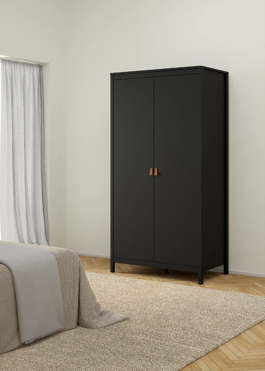 Madrid 2 Door Wardrobe - Black - Image 5