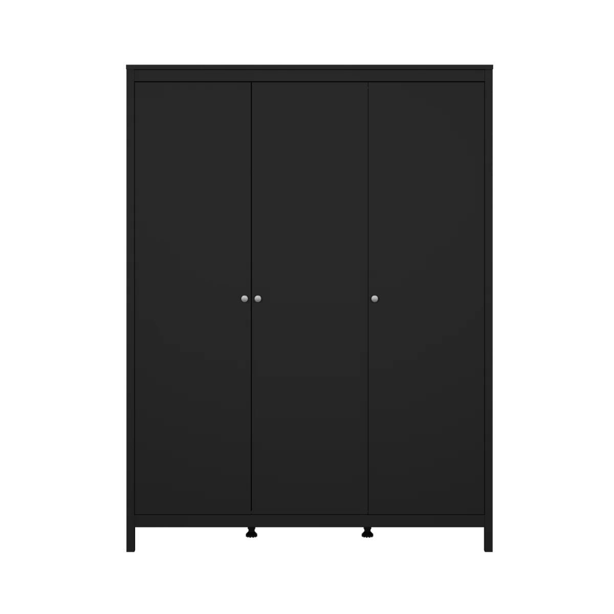 Madrid 3 Door Wardrobe – Black with Matt Finish - Image 3