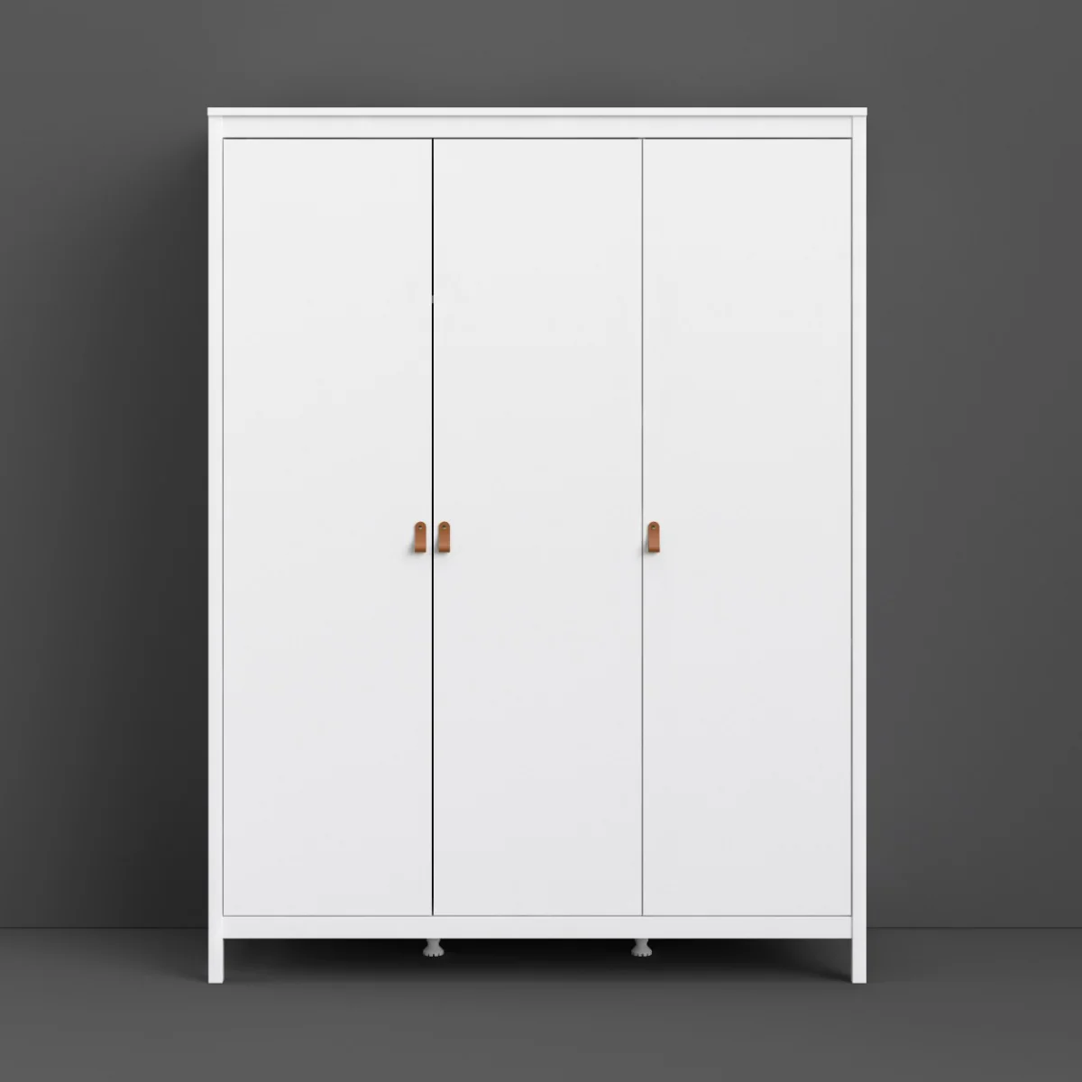 Sleek White Madrid 3-Door Wardrobe - Image 3