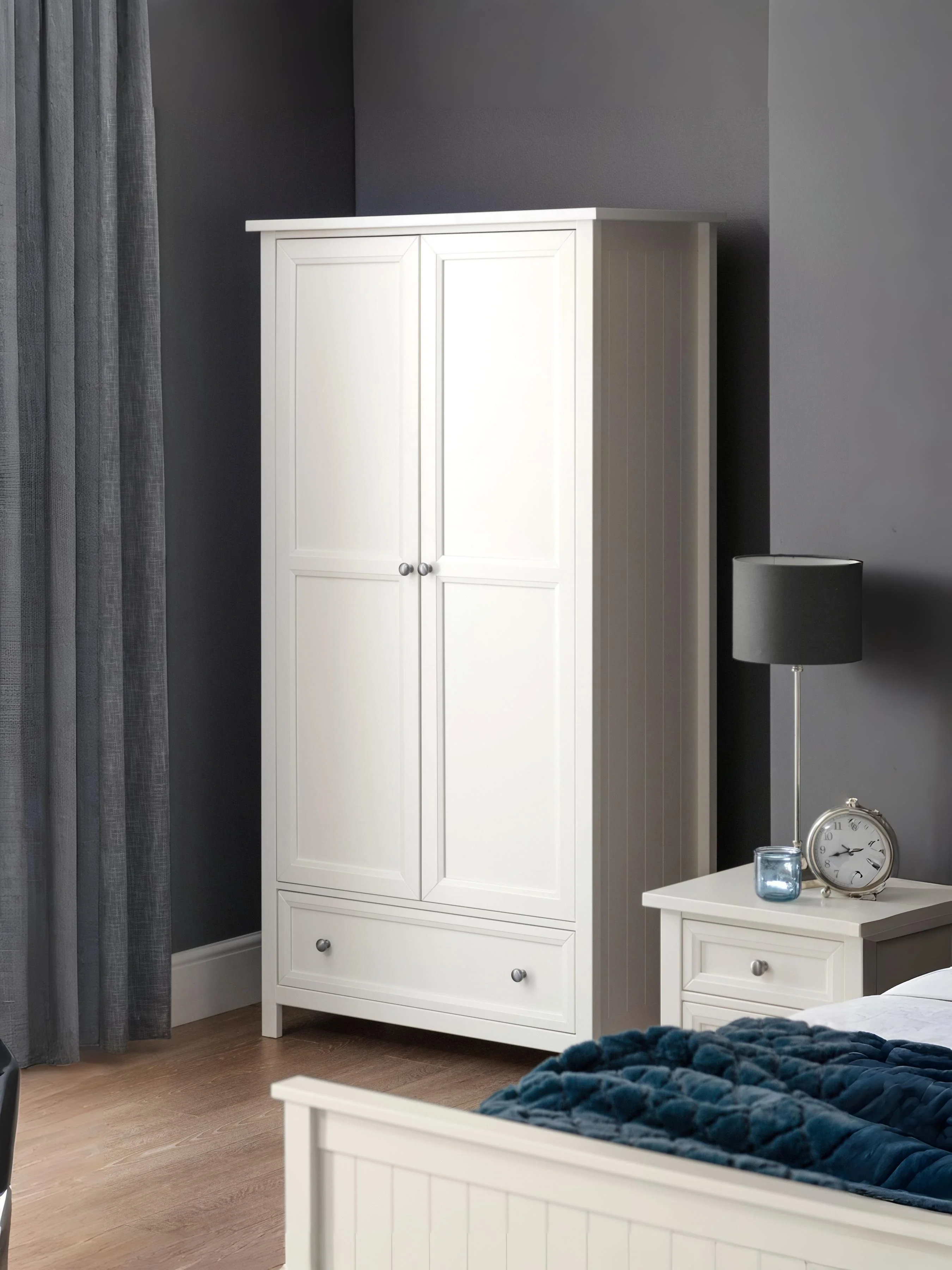 Maine Surf White 2 Door Combination Wardrobe