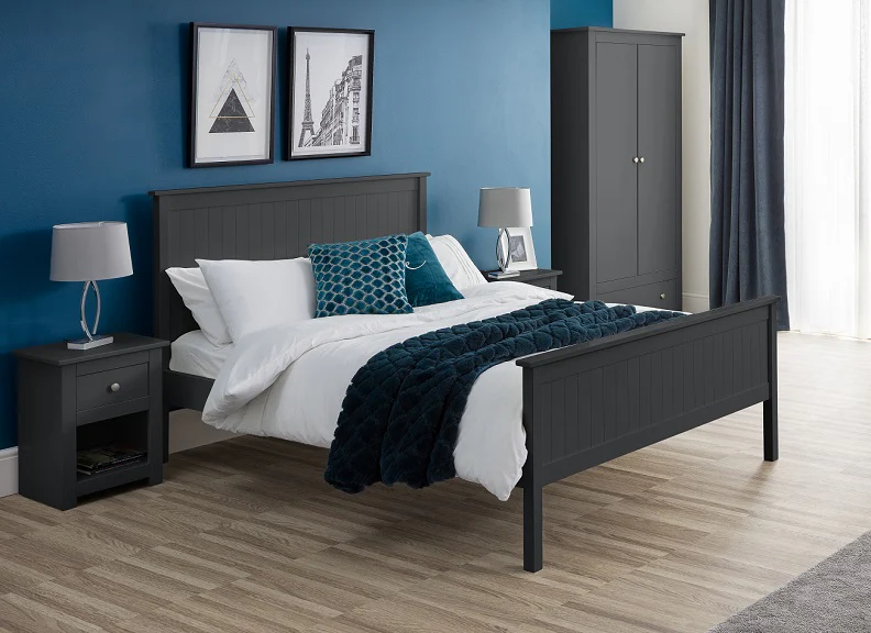 Maine Anthracite 3 ft Bed Frame – Dark Grey Lacquered Finish - Image 2