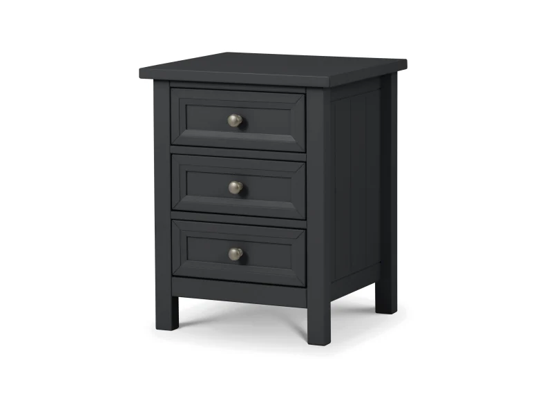 Maine Anthracite Three Drawer Bedside - Image 2