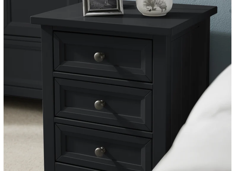 Maine Anthracite Three Drawer Bedside - Image 3