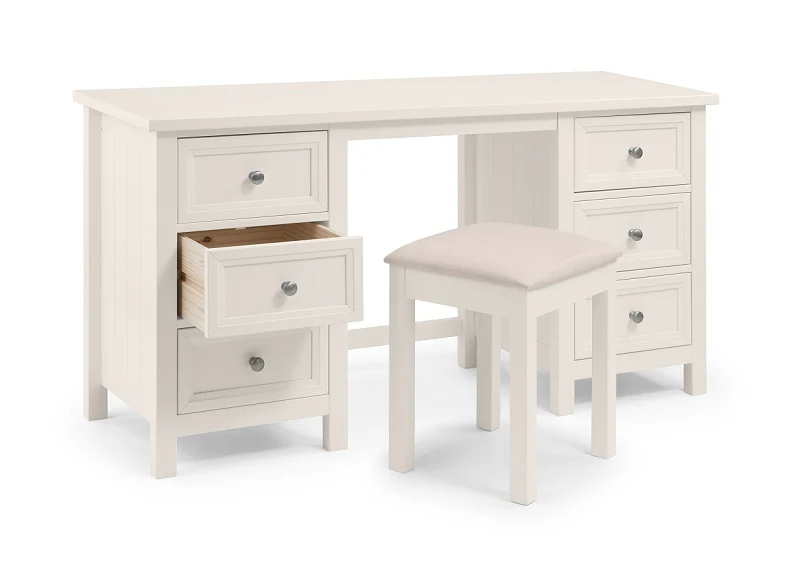 Maine Surf White Dressing Table W/Optional Extras - Image 2