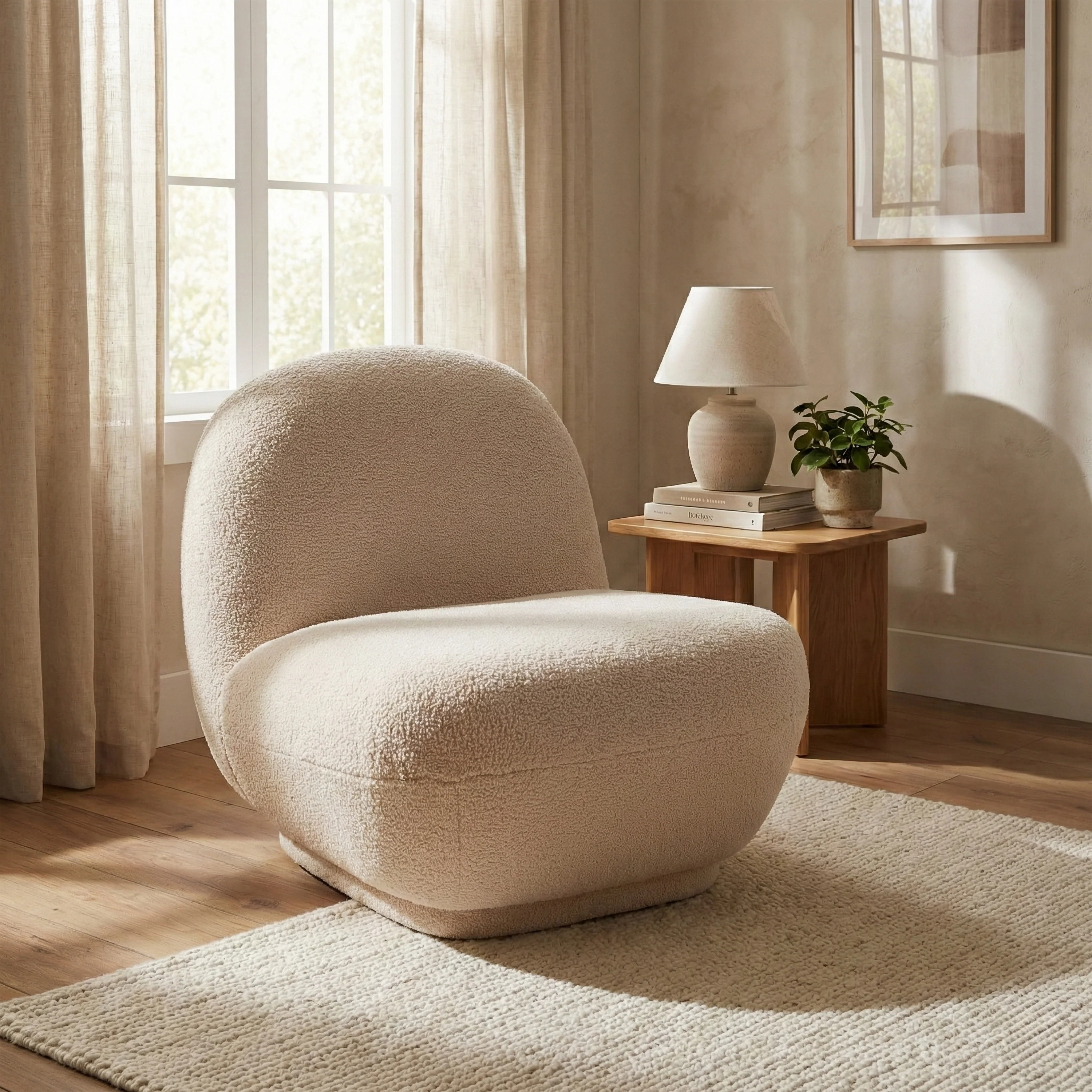 Maisie Chair – Fawn Accent with Sculptural Design - Image 7