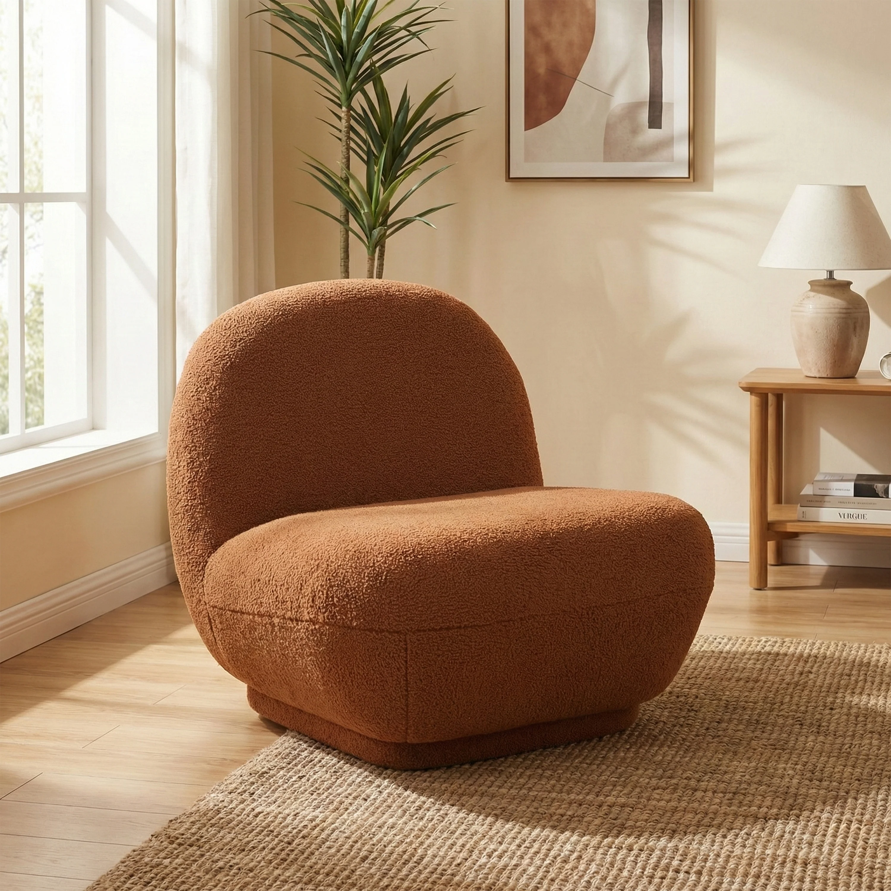 Maisie Chair – Rust Accent with Sculptural Design - Image 7