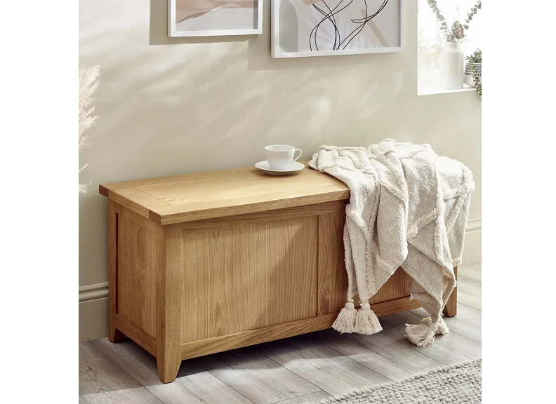Mallory Storage Bench – Solid Oak with Easy Open Lid - Image 6