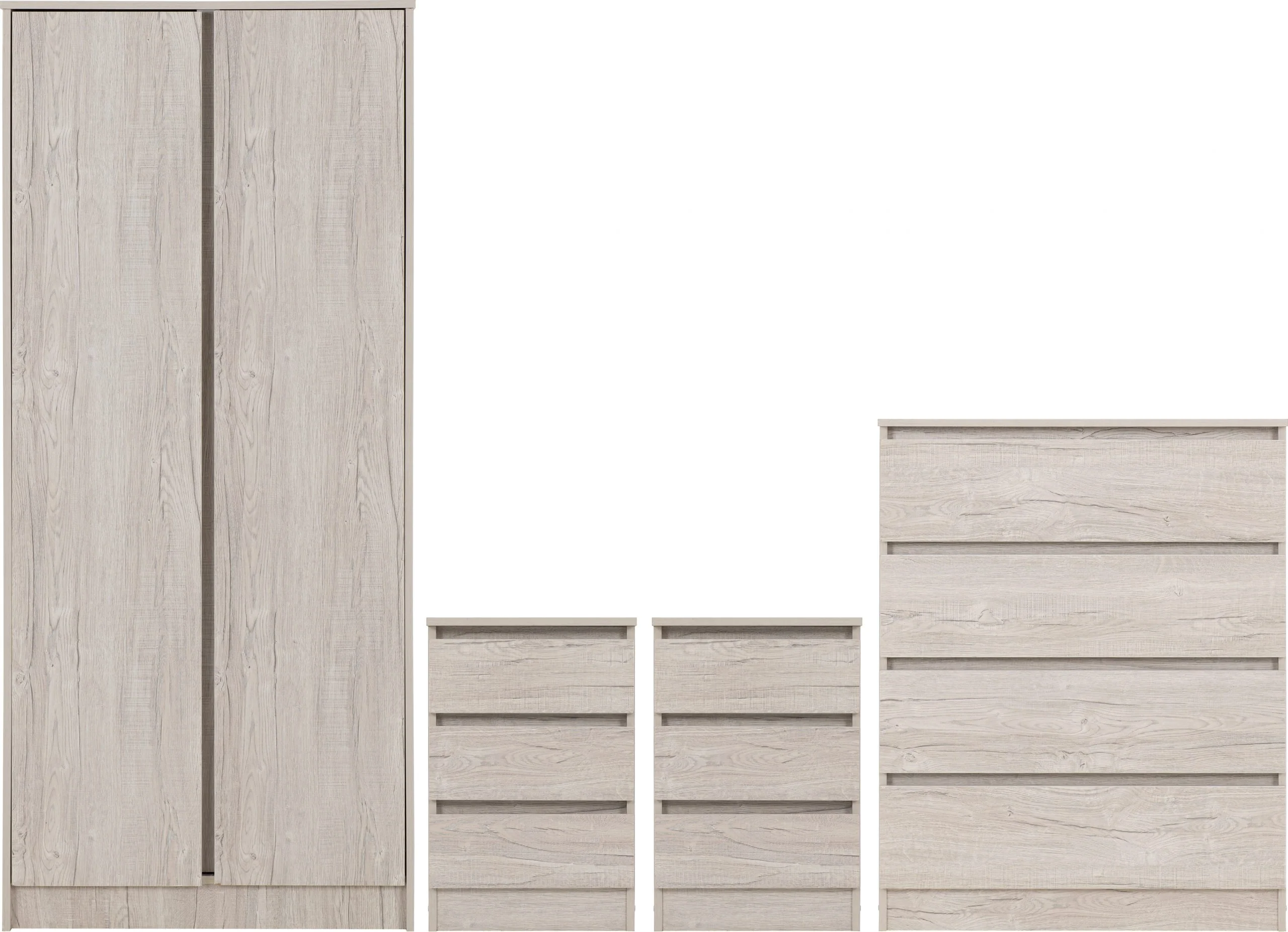 Malvern 2 Door Wardrobe Bedroom Set – White Finish with Anti-Tip Strap - Image 5
