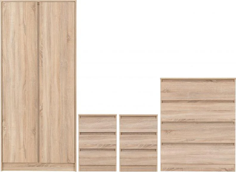 Malvern 2 Door Wardrobe Bedroom Set – White Finish with Anti-Tip Strap - Image 7