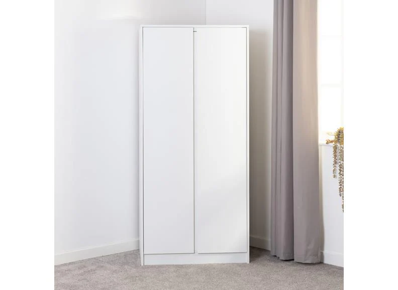 Malvern 2 Door Wardrobe – White Finish with Ample Storage 800mm