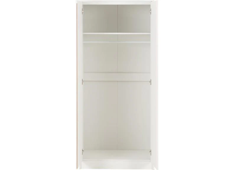 Malvern 2 Door Wardrobe – White Finish with Ample Storage 800mm - Image 6