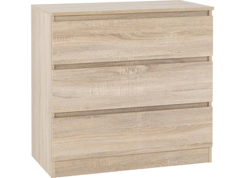 Malvern 3 Door Wardrobe Set – Sonoma Oak with 3 Drawer Bedside Tables - Image 10