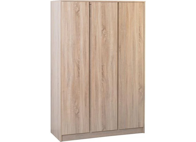 Malvern 3 Door Wardrobe Set – Sonoma Oak with 3 Drawer Bedside Tables - Image 2