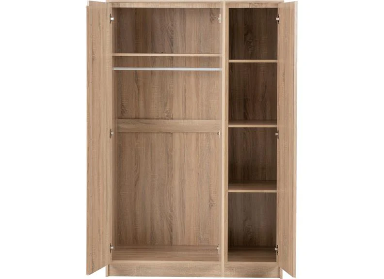 Malvern 3 Door Wardrobe Set – Sonoma Oak with 3 Drawer Bedside Tables - Image 5