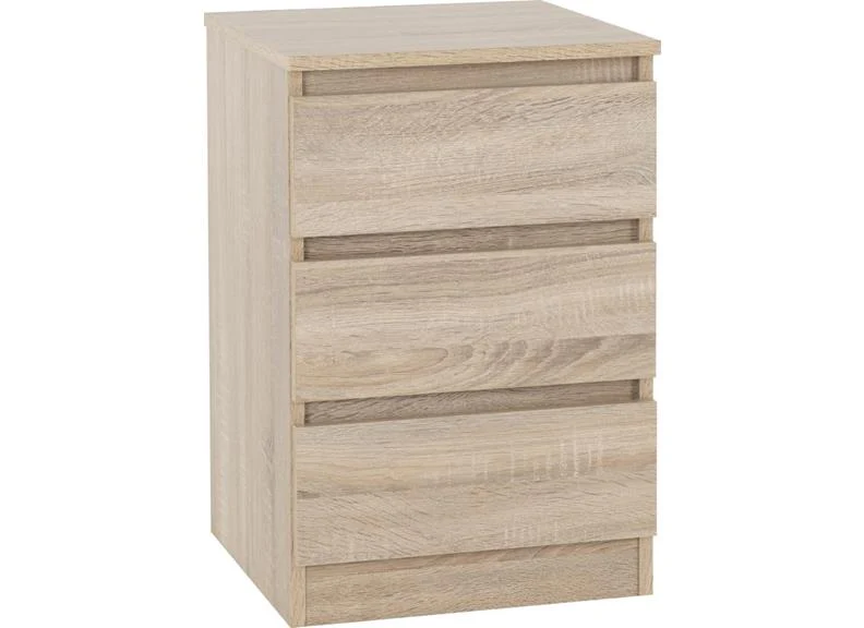 Malvern 3 Door Wardrobe Set – Sonoma Oak with 3 Drawer Bedside Tables - Image 7