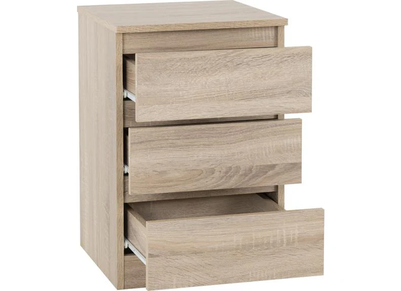 Malvern 3 Door Wardrobe Set – Sonoma Oak with 3 Drawer Bedside Tables - Image 8