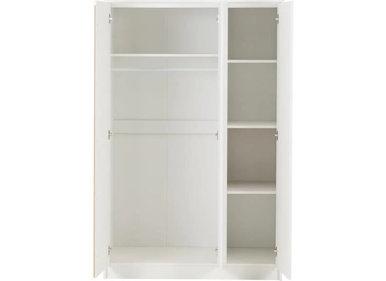 Malvern 3 Door Wardrobe Set – White Gloss with 2 Bedside Tables - Image 3