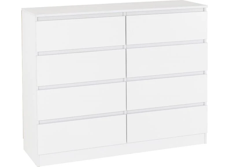 Malvern 8 Drawer Chest – White Gloss Finish - Image 2