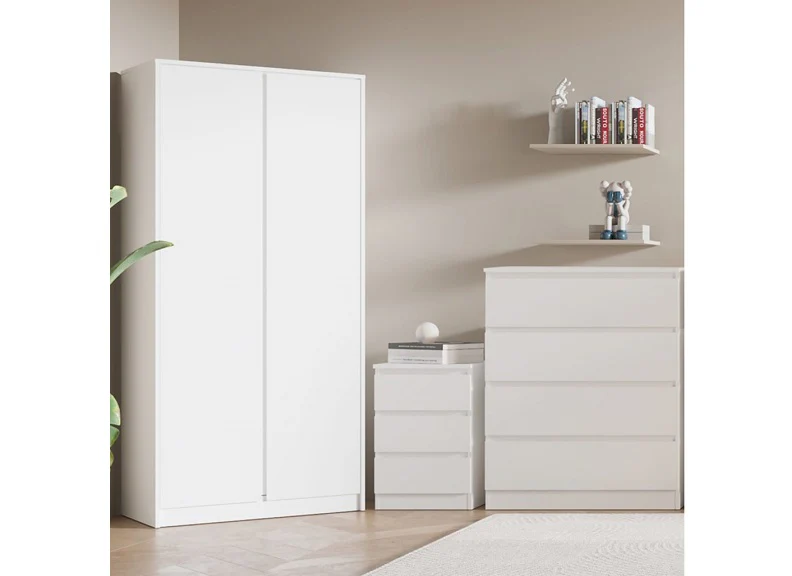 Malvern Trio Bedroom Set – White Gloss Finish with Ample Storage