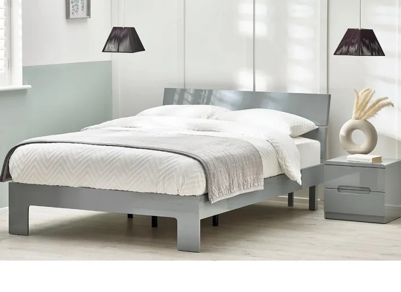 Manhattan Grey Gloss Bedside Table