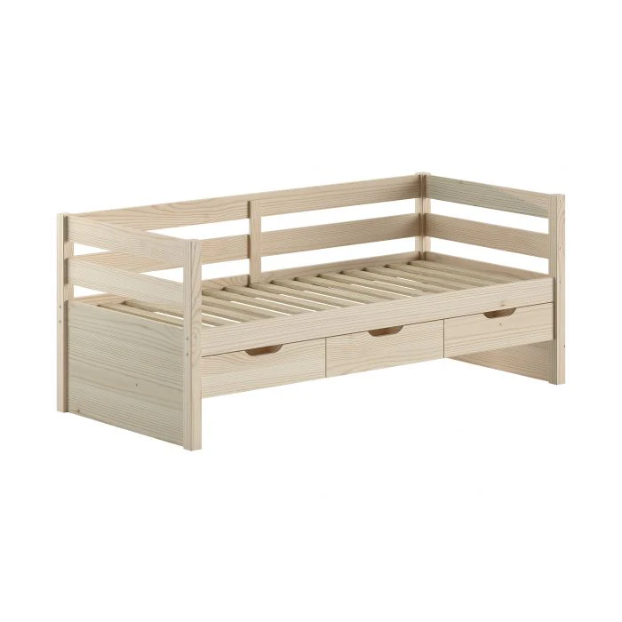 MARGRIT CAPTAIN BED 92 – Solid Pine Daybed with 3 Storage Drawers - Image 4