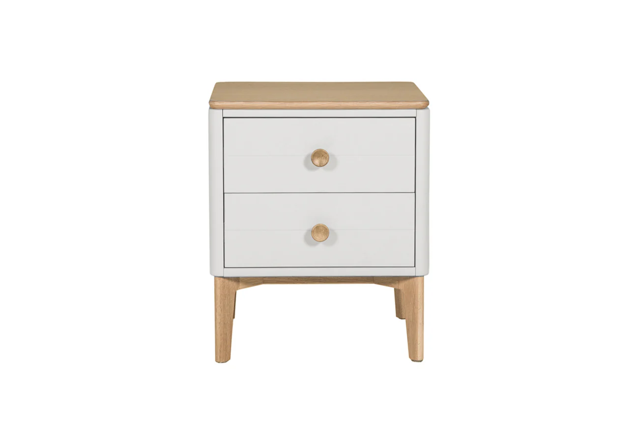 Elegant Marlow Bedside Table in Cashmere Oak Finish