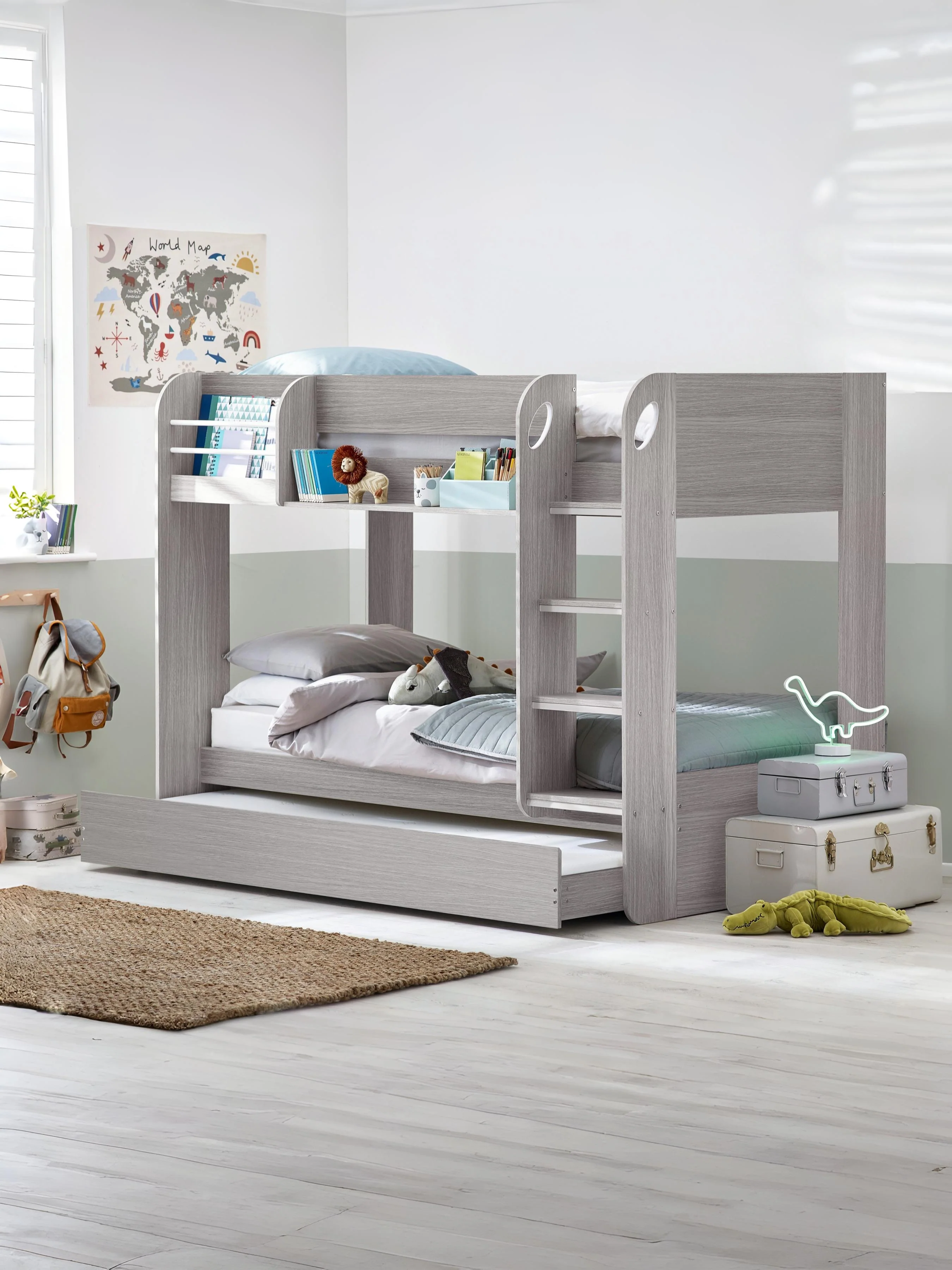 Mars Bunk & Underbed – Grey Oak with Pull-Out Trundle - Image 2