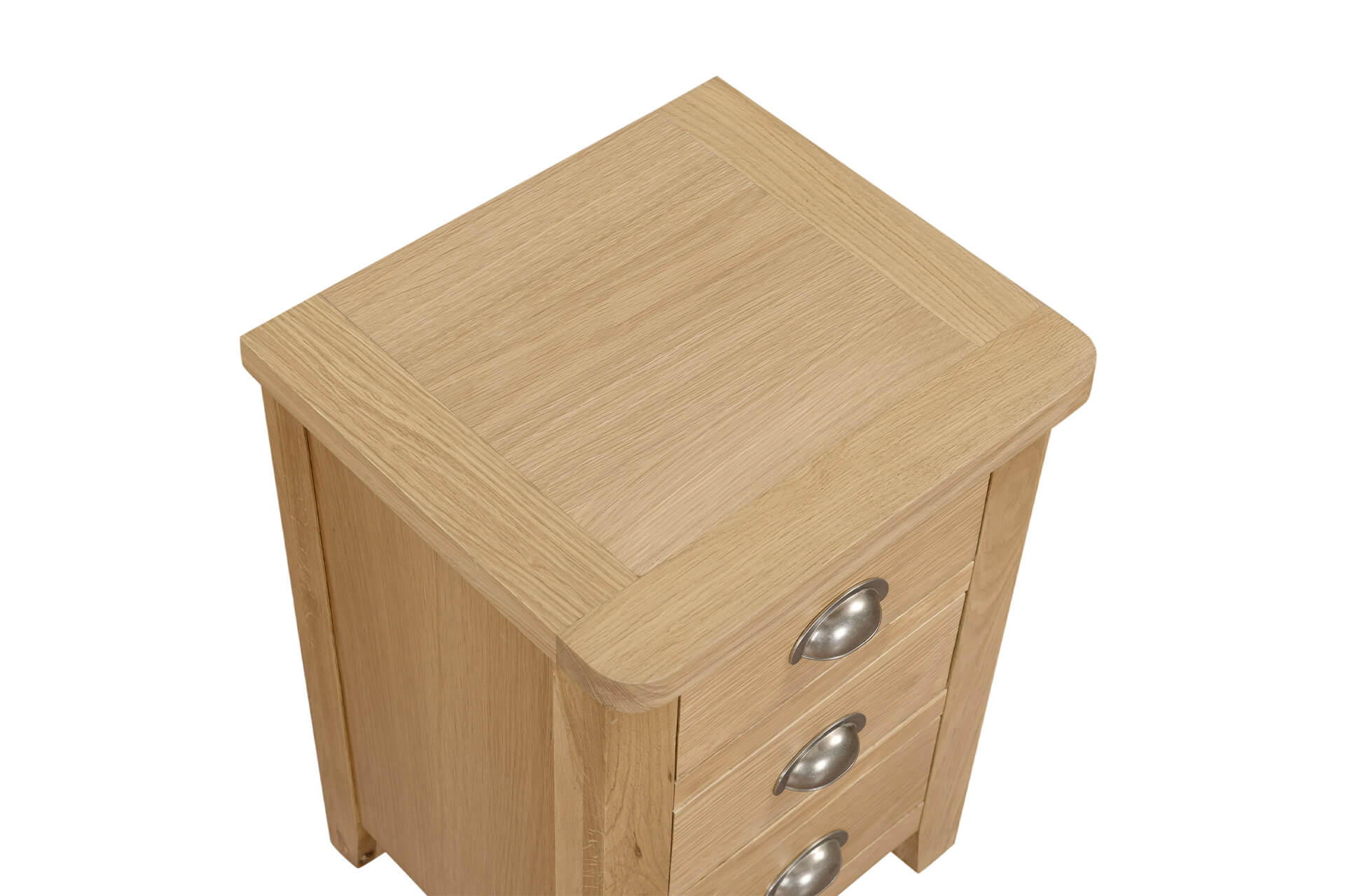 Marsden 3 Drawer Bedside Table – Natural Oak with High-Gloss Finish - Image 5