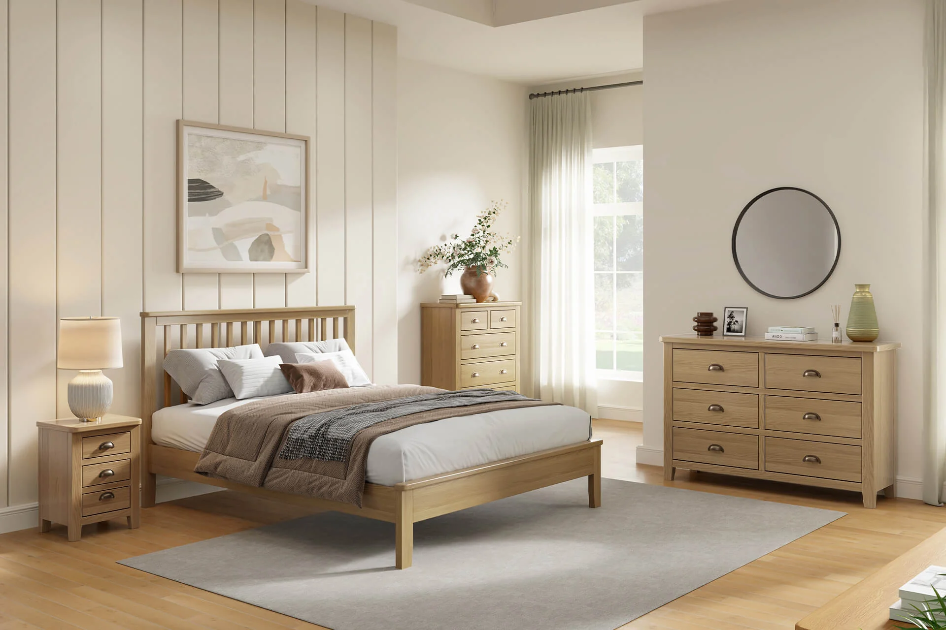 Marsden 5' Bed – Natural Oak with Shaker Legs - Image 3