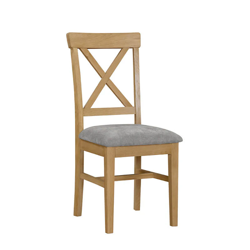Marsden Dining Chair – Natural Oak with Grey Fabric Seat - Image 7