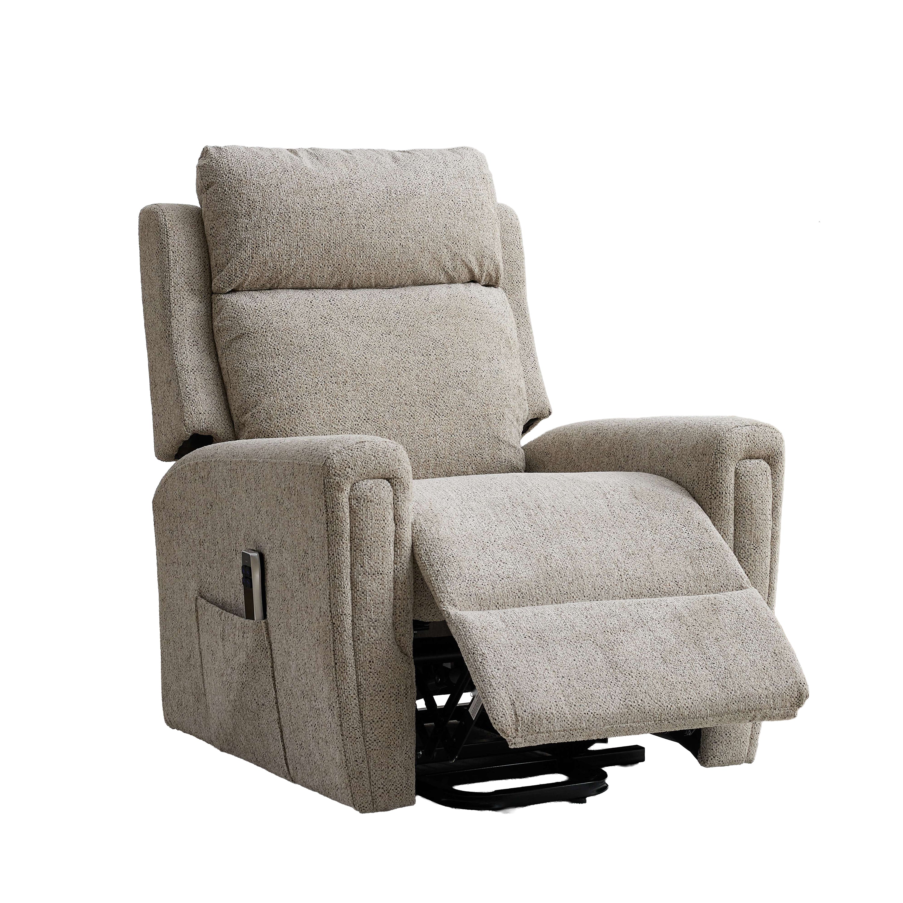 Mayfair Dual Motor Lift & Tilt Chair – Beige Fabric - Image 4