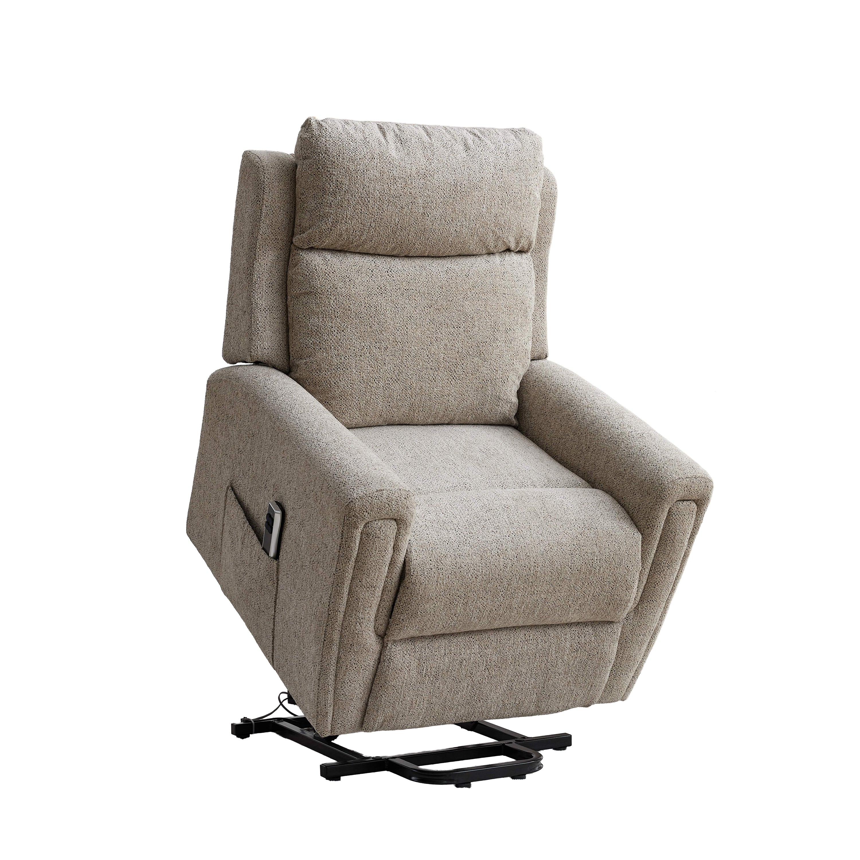 Mayfair Dual Motor Lift & Tilt Chair – Beige Fabric - Image 5