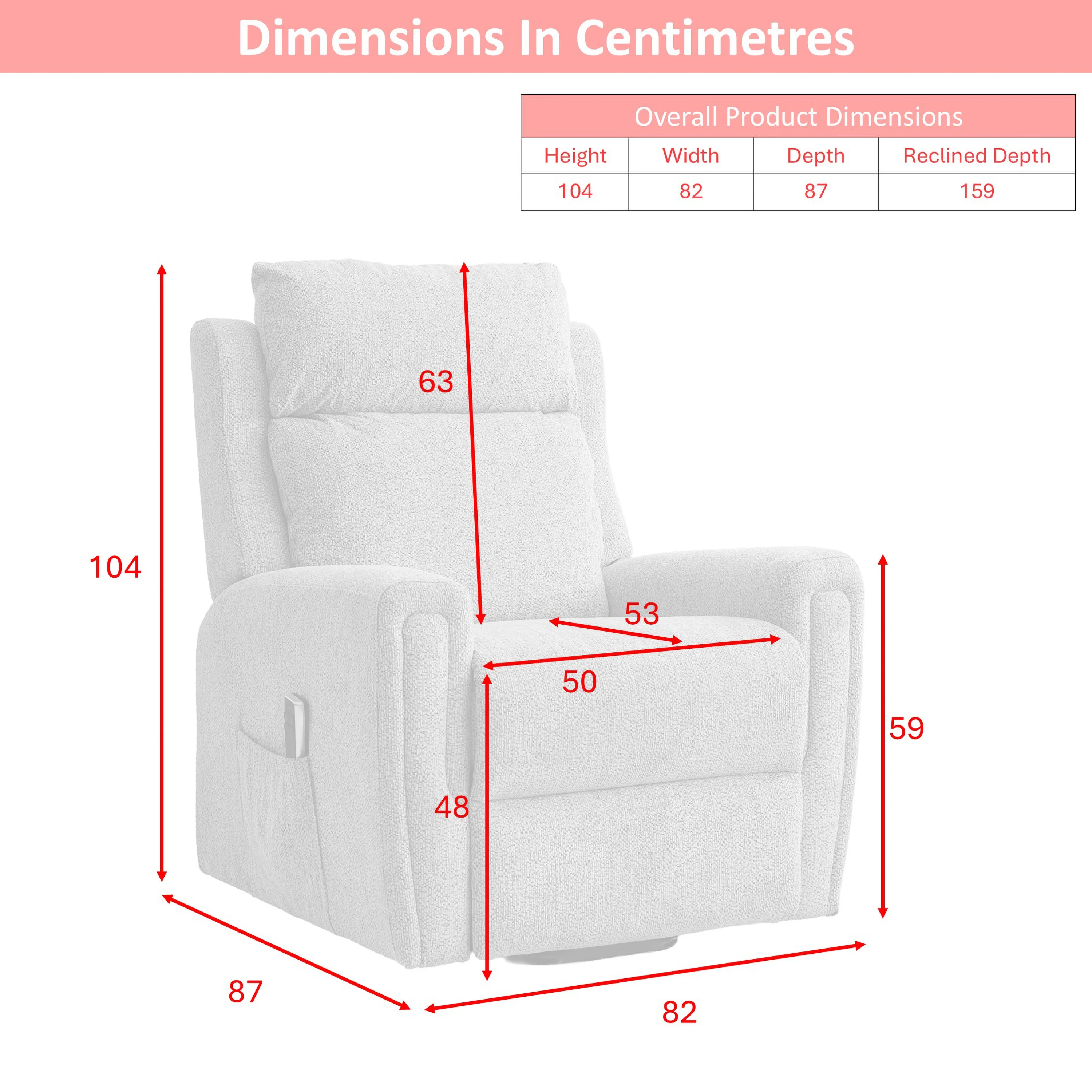 Mayfair Dual Motor Lift & Tilt Chair – Beige Fabric - Image 8
