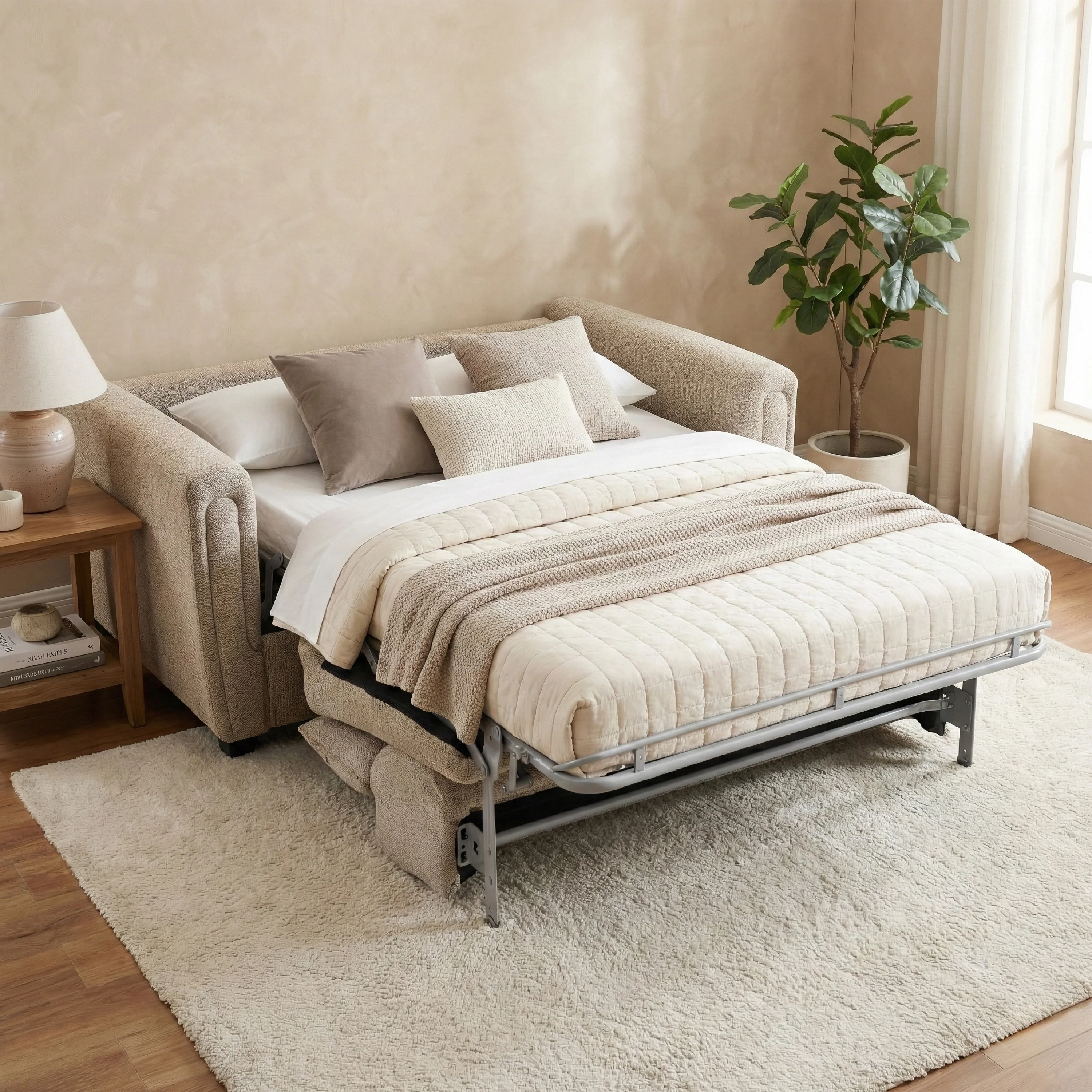 Mayfair Sofa Bed Beige - Image 2