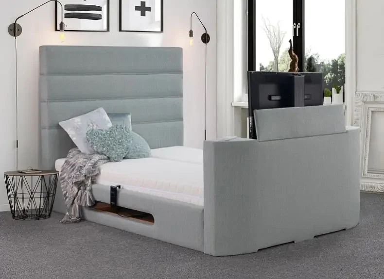 Mazarine 5 ft Fabric TV Bed – Upholstered Frame with Remote Control