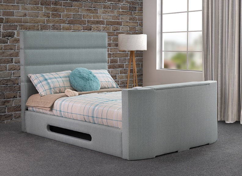 Mazarine 5 ft Fabric TV Bed – Upholstered Frame with Remote Control - Image 5