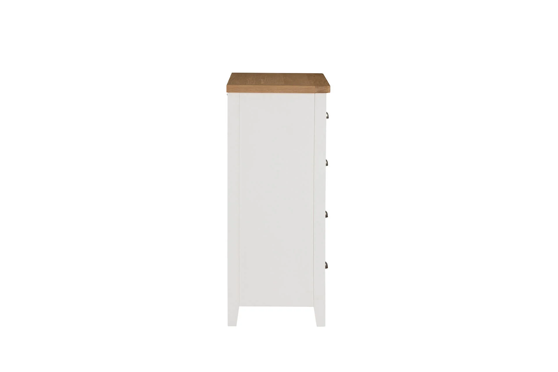 Mellor 5 Drawer Tall Chest – Cashmere Finish with Oak Veneer Top 950mm - Image 4