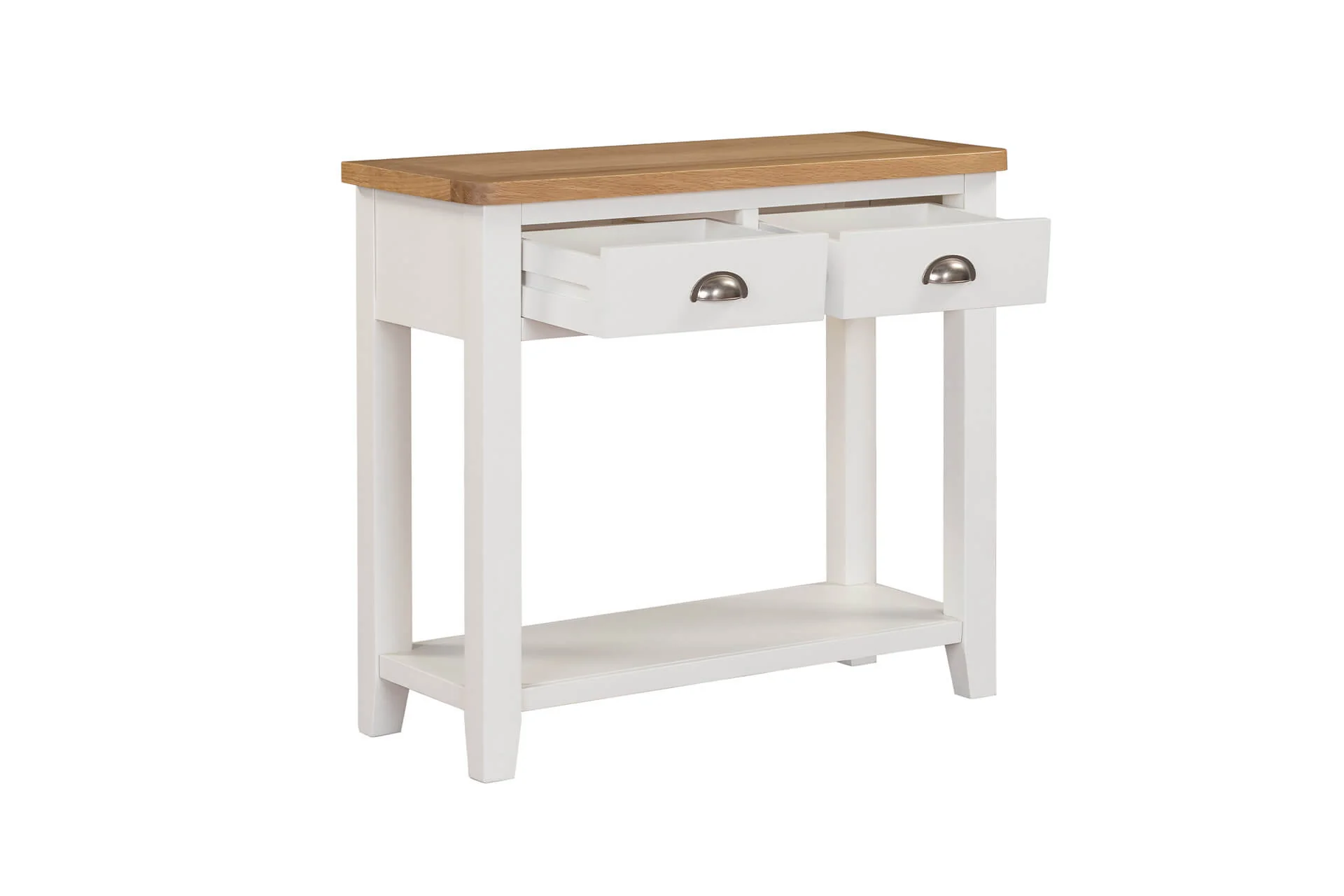 Mellor Console Table – Cashmere Finish with Oak-Veneered Top 850mm - Image 9