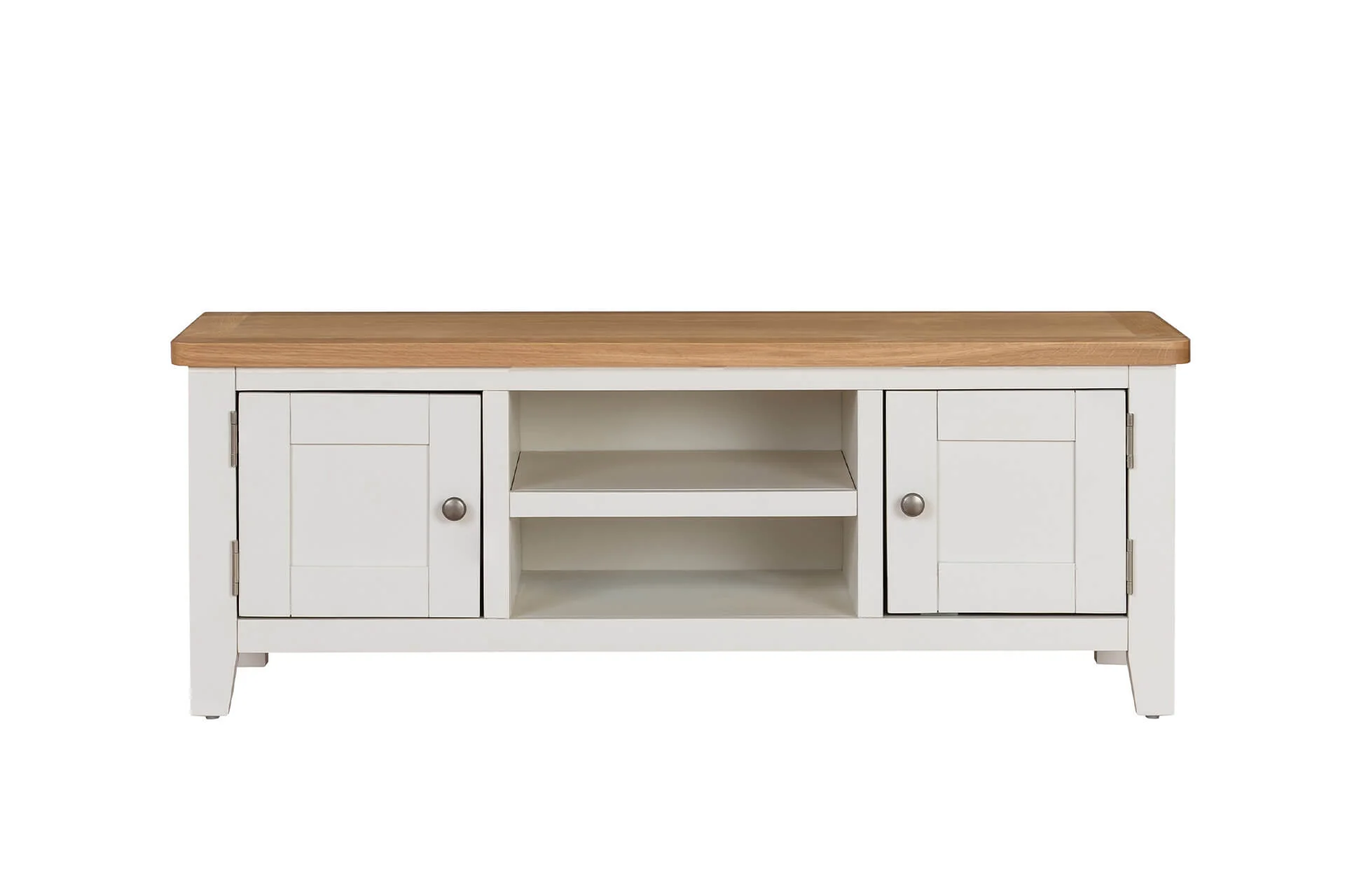 Mellor TV Unit 120cm – Cashmere with Oak-Veneered Top - Image 4