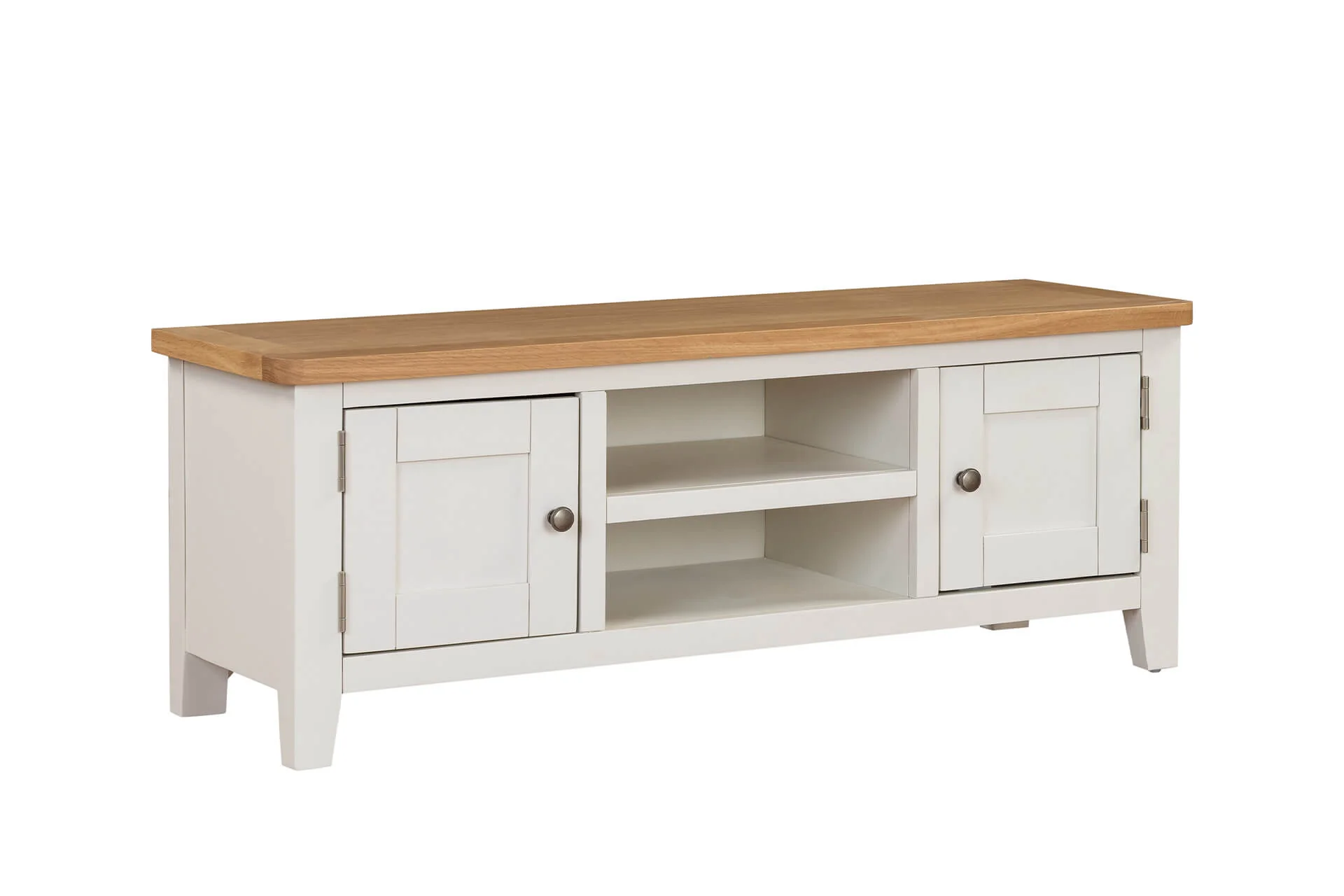 Mellor TV Unit 120cm – Cashmere with Oak-Veneered Top - Image 6