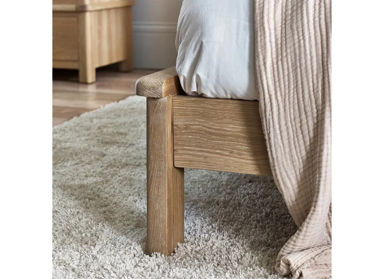 Memphis Bed Frame – Limed Oak with Slatted Base 4ft6 - Image 3